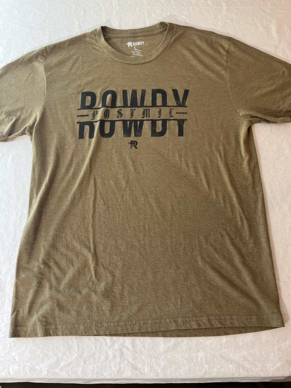 Rowdy Olive Green Graphic Crewneck Tee